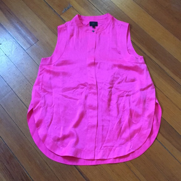 Banana Republic Pink 100% Silk Sleeveless Top - Picture 2 of 8